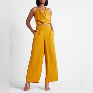 Two piece set- halter cami with wide leg pants